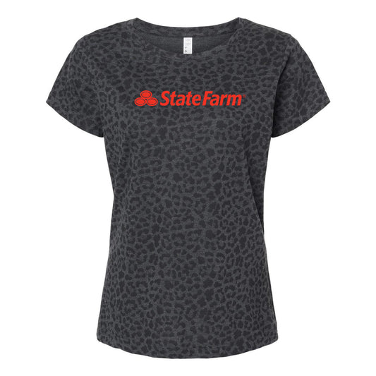 Women's Black Leopard Fine Jersey T-Shirt