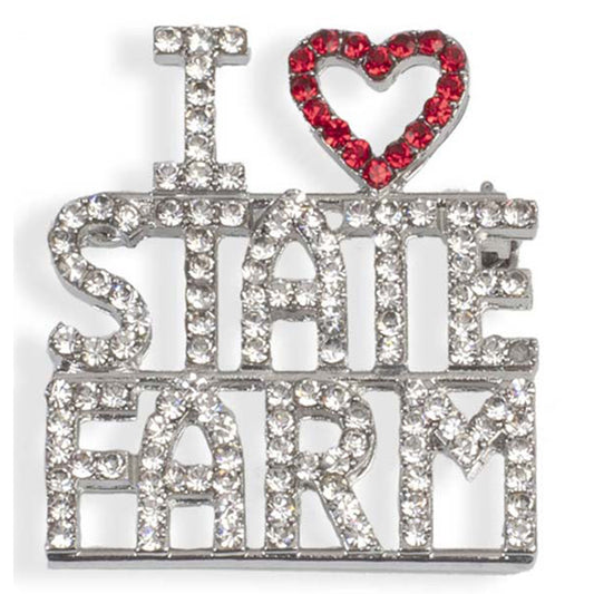 I Love State Farm Silver Pin