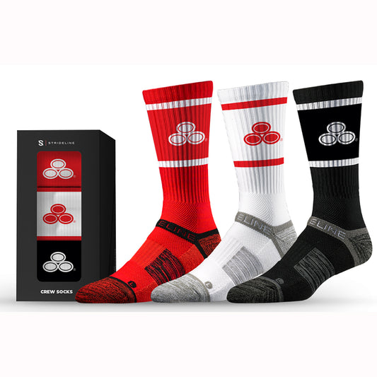 Premium Athletic Crew Socks - 3 PK